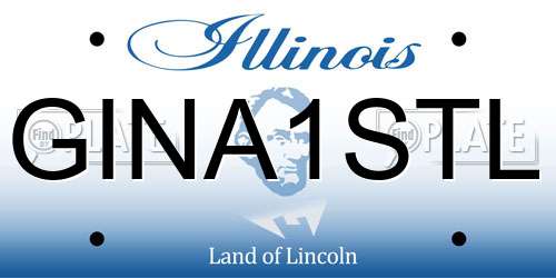 GINA1STL Illinois License Plate