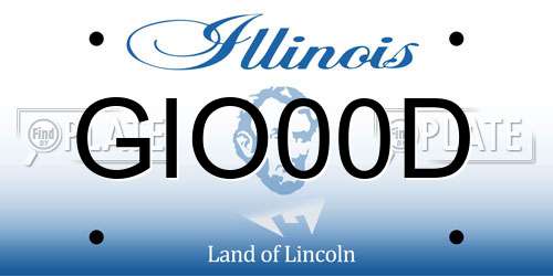 GIO00D Illinois License Plate