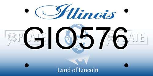GIO576 Illinois License Plate