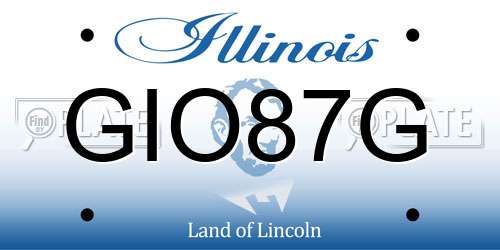 GIO87G Illinois License Plate