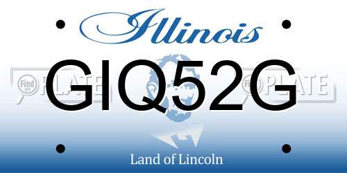 GIQ52G Illinois License Plate