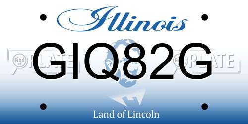 GIQ82G Illinois License Plate