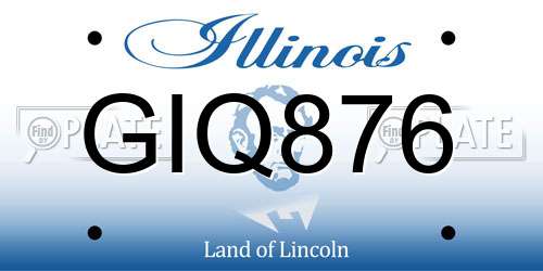 GIQ876 Illinois License Plate