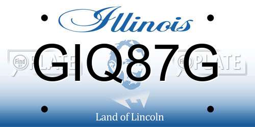 GIQ87G Illinois License Plate