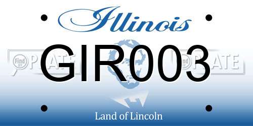 GIR003 Illinois License Plate