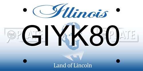 GIYK80 Illinois License Plate