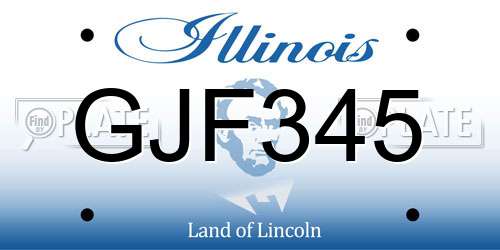 GJF345 Illinois License Plate