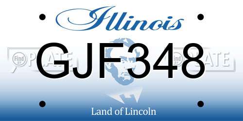 GJF348 Illinois License Plate