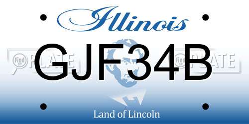 GJF34B Illinois License Plate