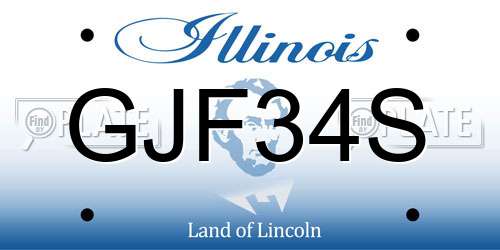 GJF34S Illinois License Plate