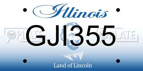 GJI355 Illinois License Plate