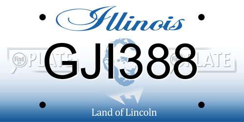 GJI388 Illinois License Plate