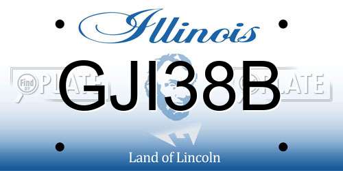 GJI38B Illinois License Plate