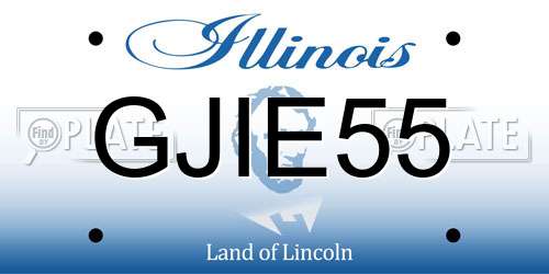 GJIE55 Illinois License Plate