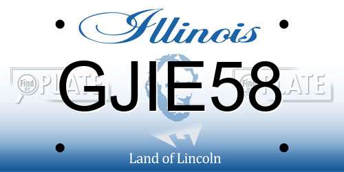 GJIE58 Illinois License Plate