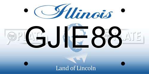 GJIE88 Illinois License Plate