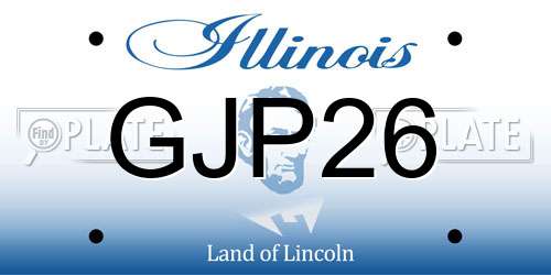 GJP26 Illinois License Plate