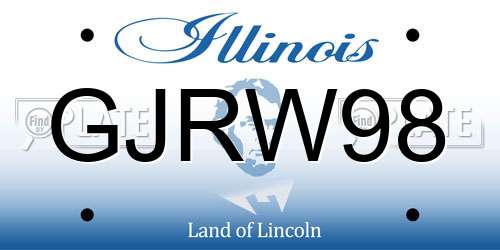 GJRW98 Illinois License Plate
