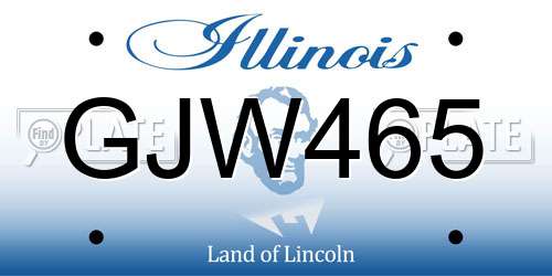 GJW465 Illinois License Plate