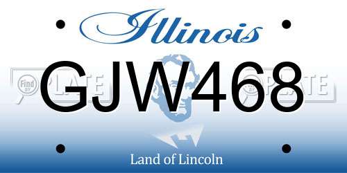 GJW468 Illinois License Plate