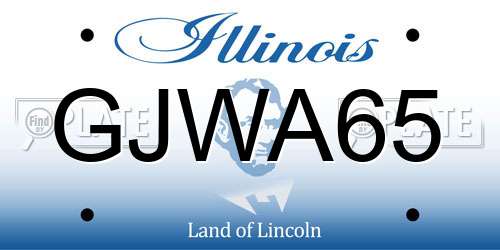 GJWA65 Illinois License Plate