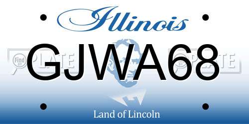 GJWA68 Illinois License Plate