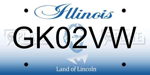GK02VW Illinois License Plate