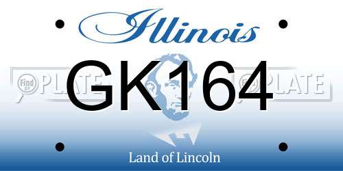 GK164 Illinois License Plate