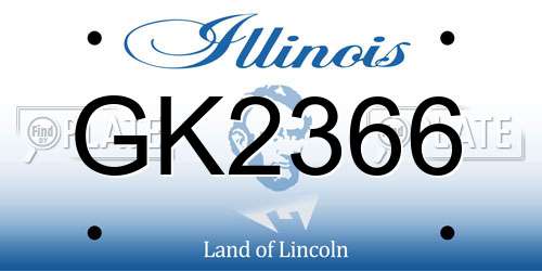 GK2366 Illinois License Plate