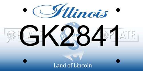 GK2841 Illinois License Plate
