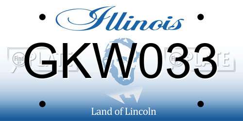 GKW033 Illinois License Plate
