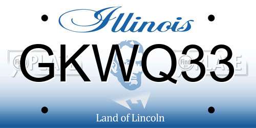 GKWQ33 Illinois License Plate