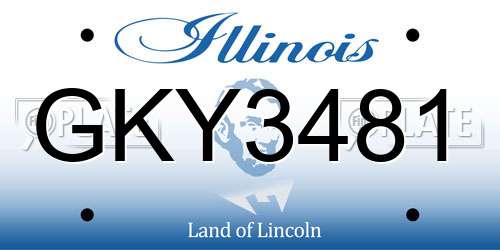 GKY3481 Illinois License Plate
