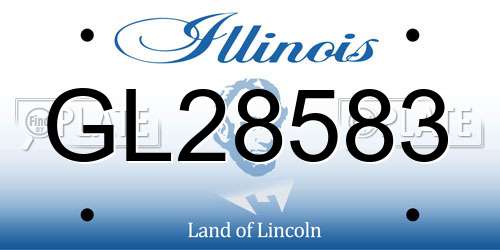 GL28583 Illinois License Plate