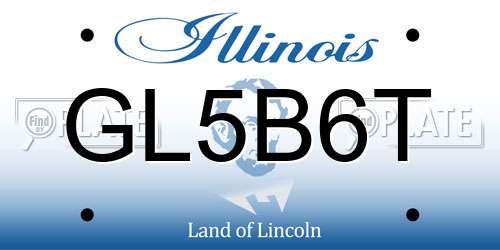 GL5B6T Illinois License Plate