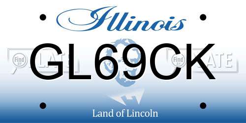 GL69CK Illinois License Plate