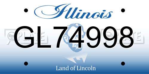 GL74998 Illinois License Plate