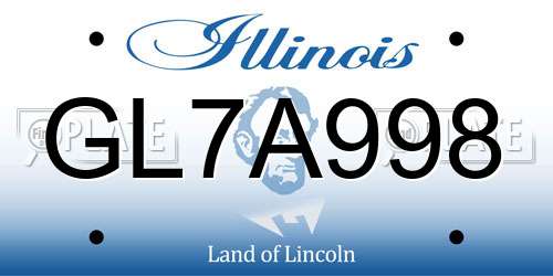 GL7A998 Illinois License Plate