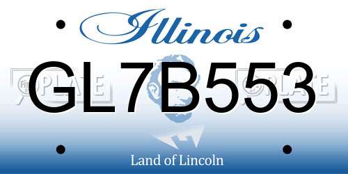 GL7B553 Illinois License Plate