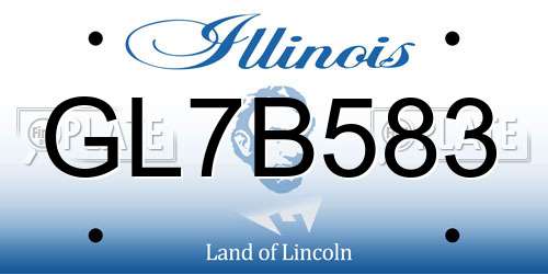 GL7B583 Illinois License Plate