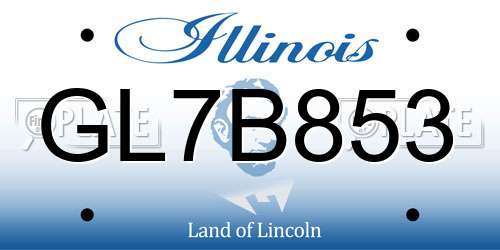 GL7B853 Illinois License Plate