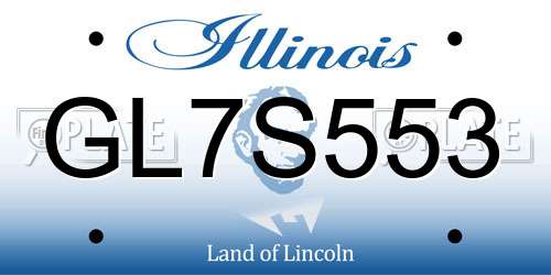 GL7S553 Illinois License Plate