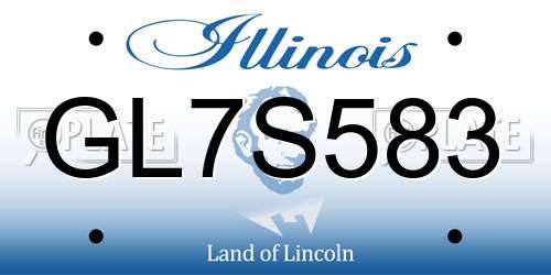 GL7S583 Illinois License Plate