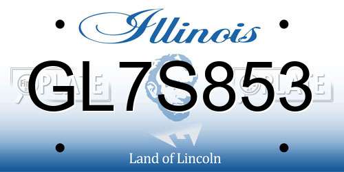 GL7S853 Illinois License Plate