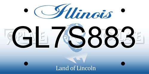 GL7S883 Illinois License Plate