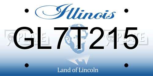 GL7T215 Illinois License Plate