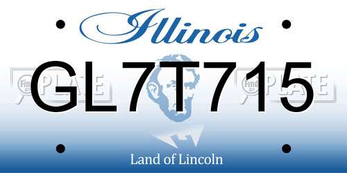 GL7T715 Illinois License Plate