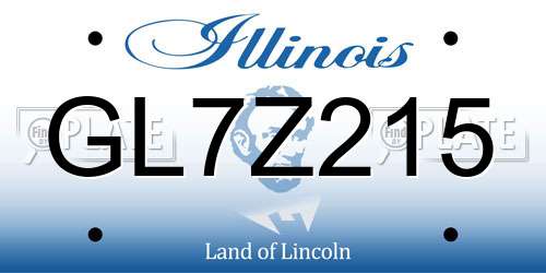 GL7Z215 Illinois License Plate