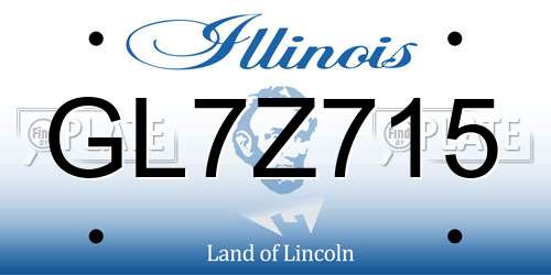 GL7Z715 Illinois License Plate