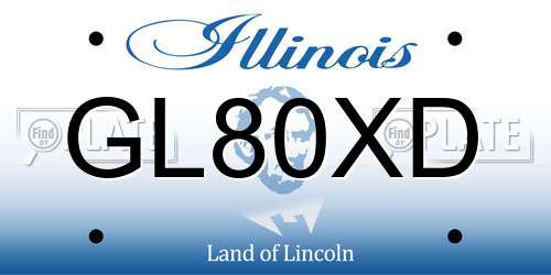 GL80XD Illinois License Plate
